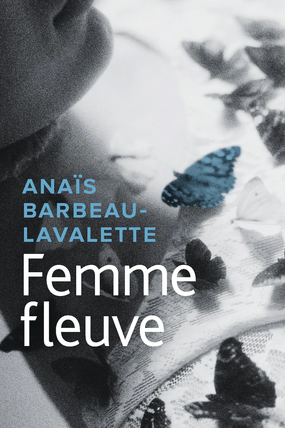 Couverture de livre représentant une femme avec des papillons sur elle.