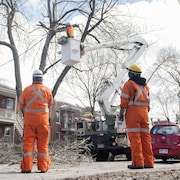 Une équipe d'Hydro-Québec au travail à Montréal.