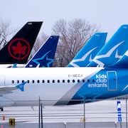 Des avions d'Air Transat et Air Canada.