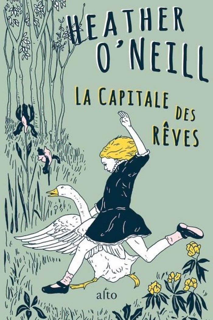 Couverture de livre montrant une fille et une oie.