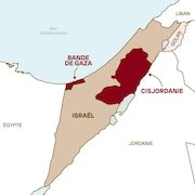 Carte d'Israël, des territoires palestiniens et de leurs pays voisins.