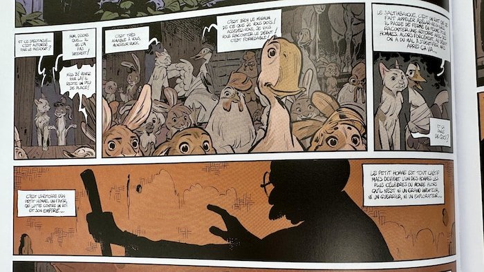 Gros plan d'une page d'une bande dessinée de la série «Le Château des animaux» de Xavier Dorison et Félix Delep.