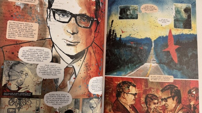 Des pages de la bande dessinée «Transmission – Les héritages de la Baie-James» d'Annie Desrochers et Christian Quesnel.